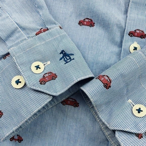 Penguin Heritage Slim Fit Shirt Men Size XL Button Down Stretch Casual Office - Picture 7 of 10